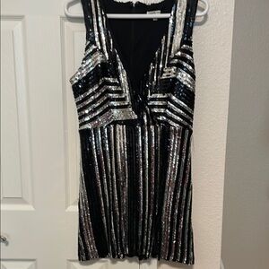Charlotte Russe Black and Silver Sequin Mini Dress